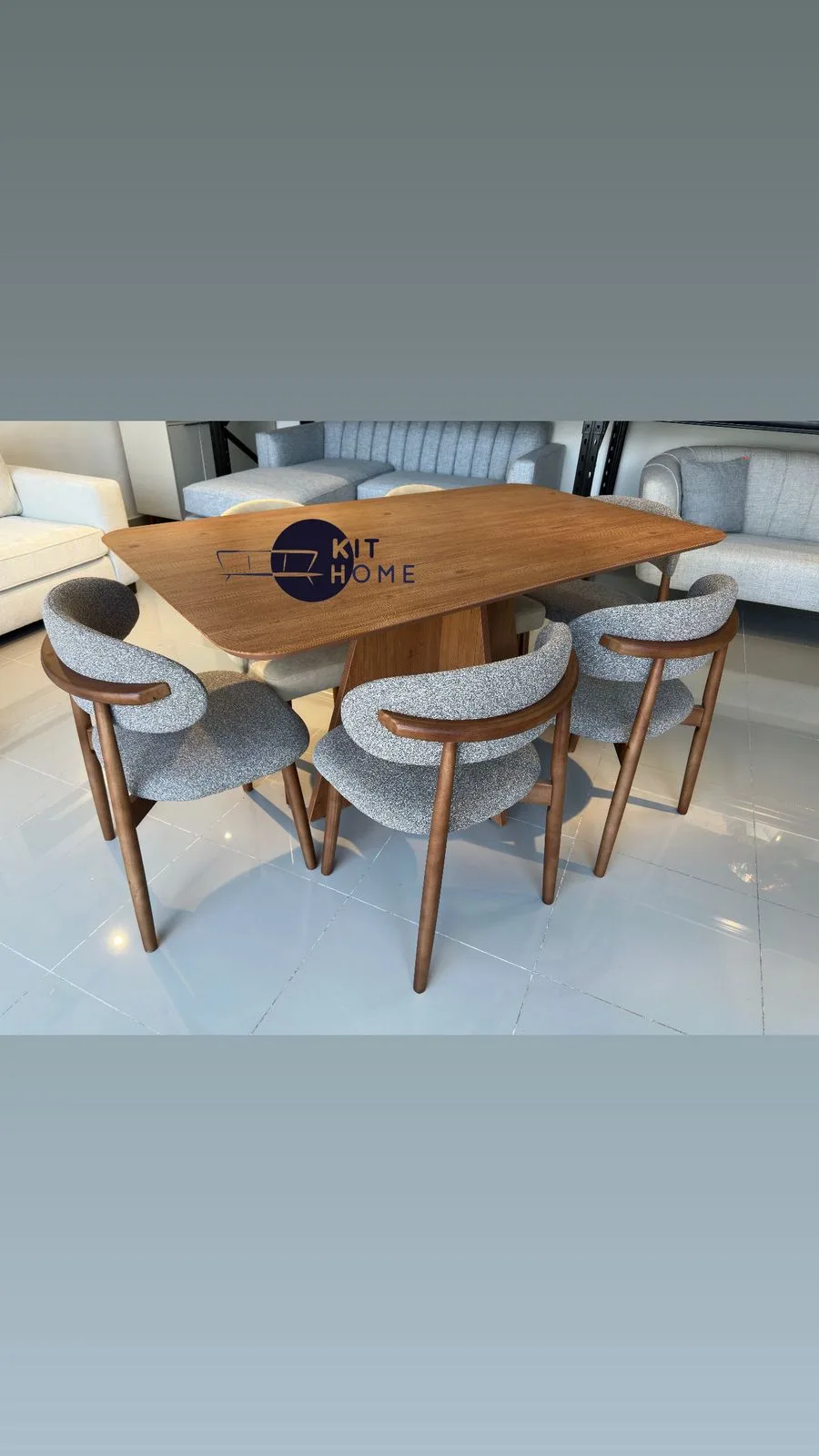 Comedor Tope Melamina Hidrofuga 160 cm x 90 cm - Sillas Madera Eucalipto