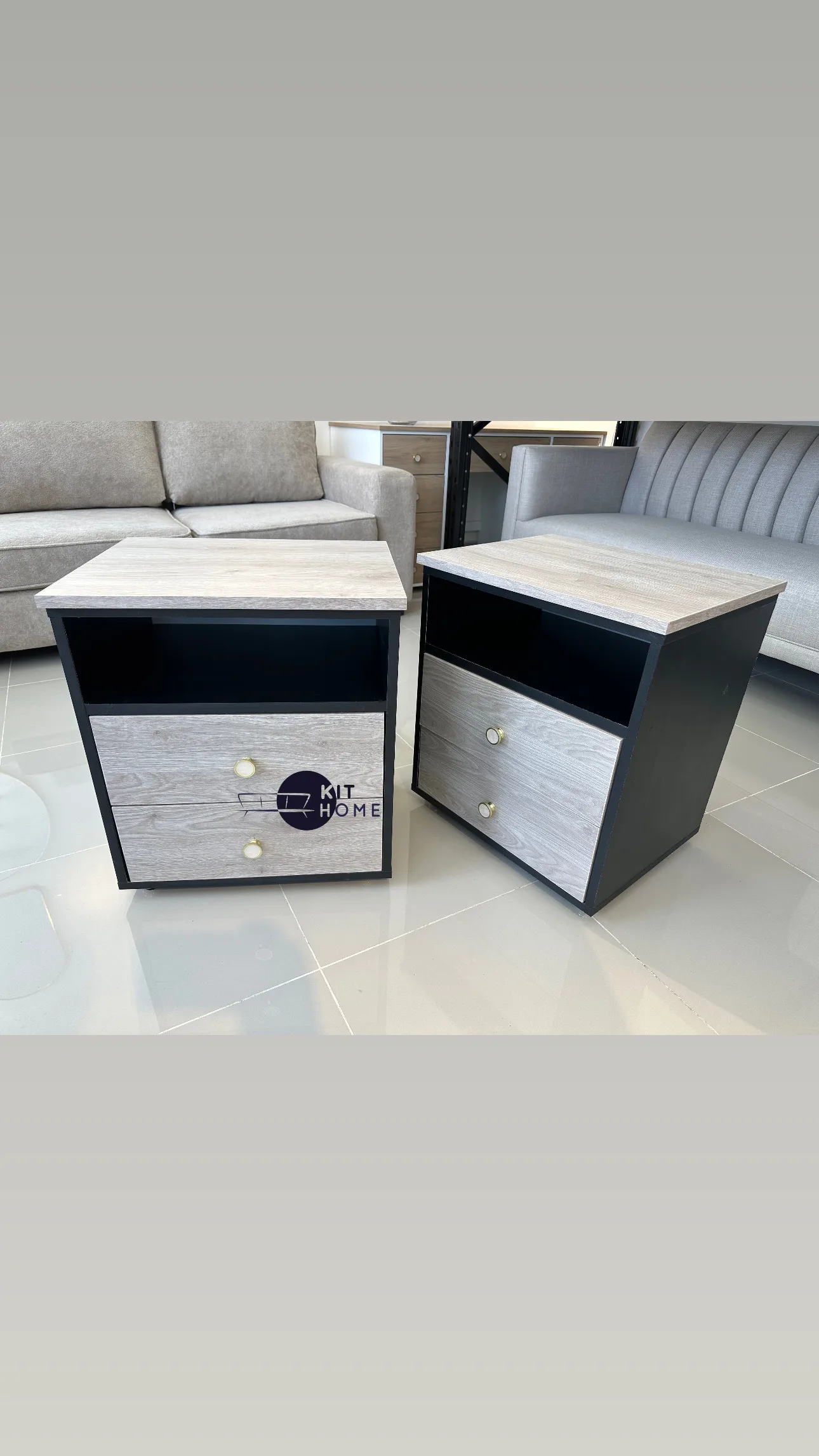 Set Mesa de Noche Melamina Hidrofuga
