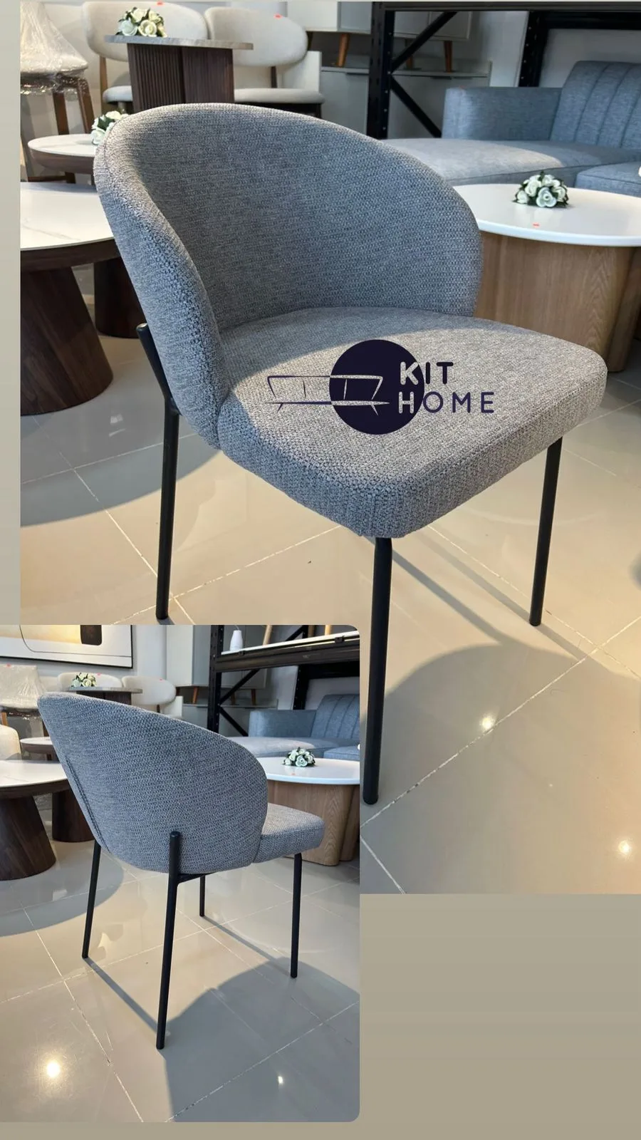 Sillas de Comedor en Metal  - Gris