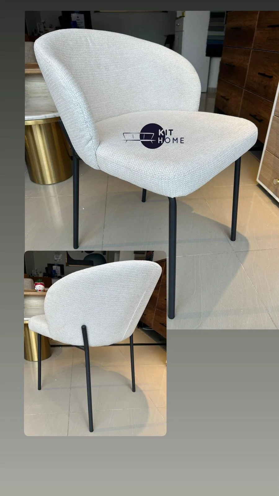 Sillas de Comedor en Metal  - Beige