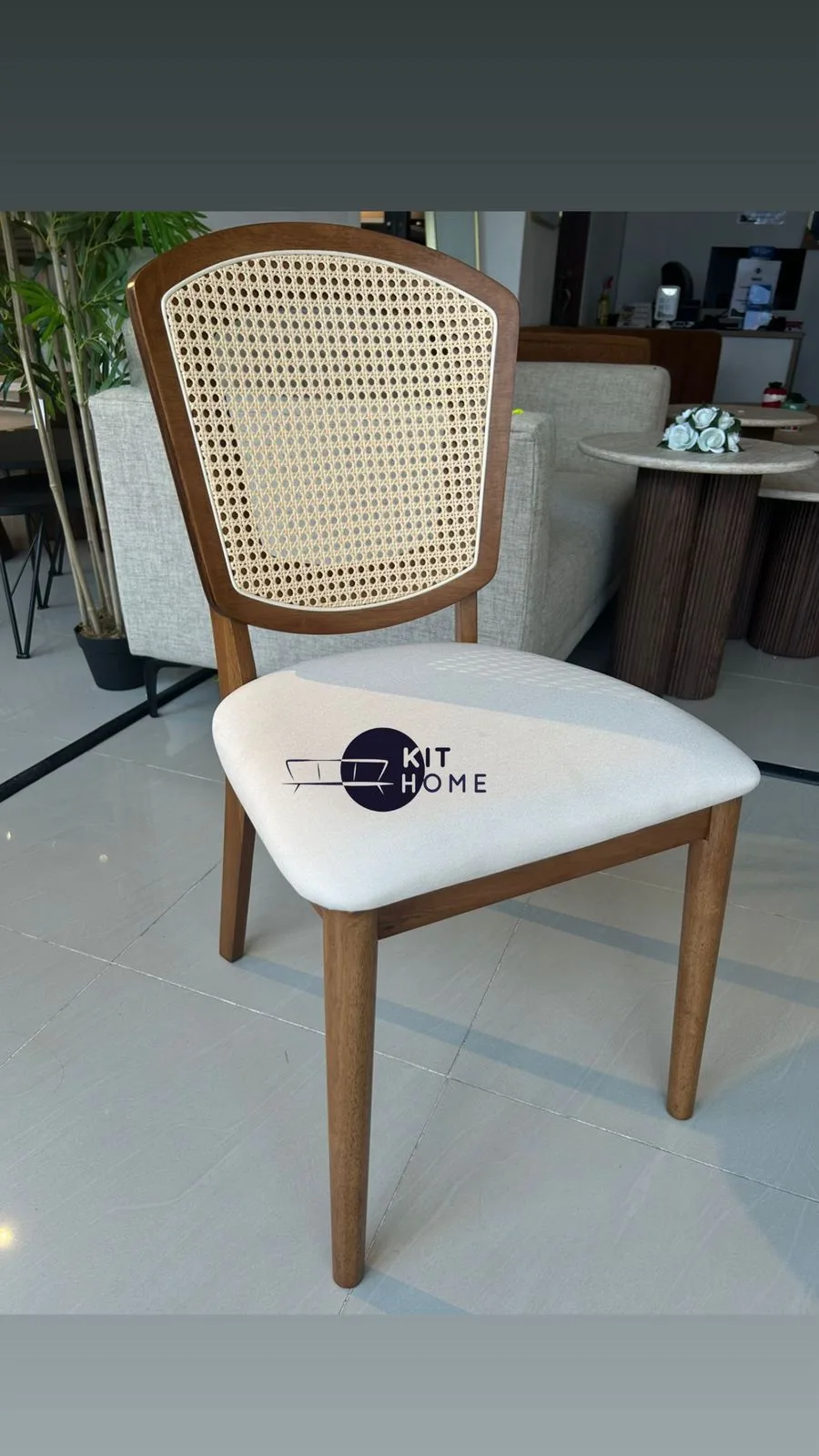 Sillas de Comedor Pajilla en Madera Fresno  - Gris