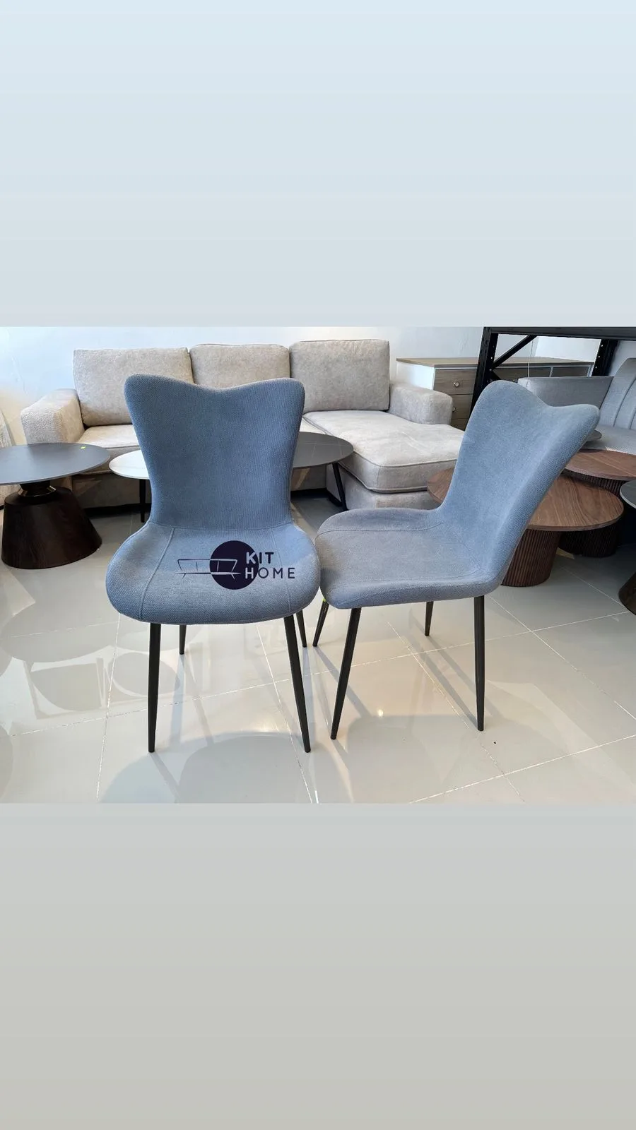 Sillas de Comedor en Metal Gris Oscuro