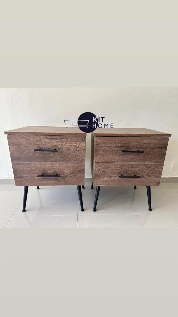 Set Mesas de Noche en Melamina Hidrofuga 20" de Ancho  16" Profundidad