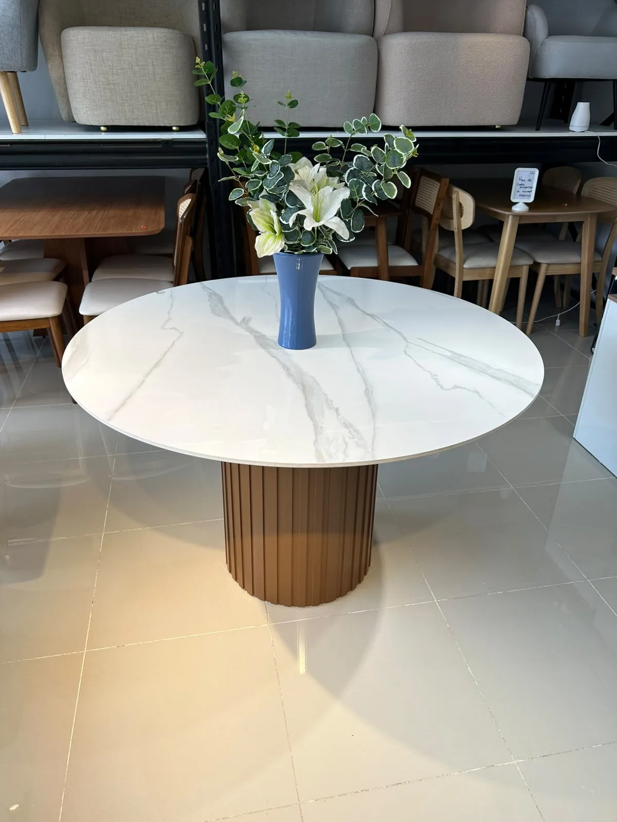 Mesa Comedor Tope de Piedra Sinterizada 130 cm