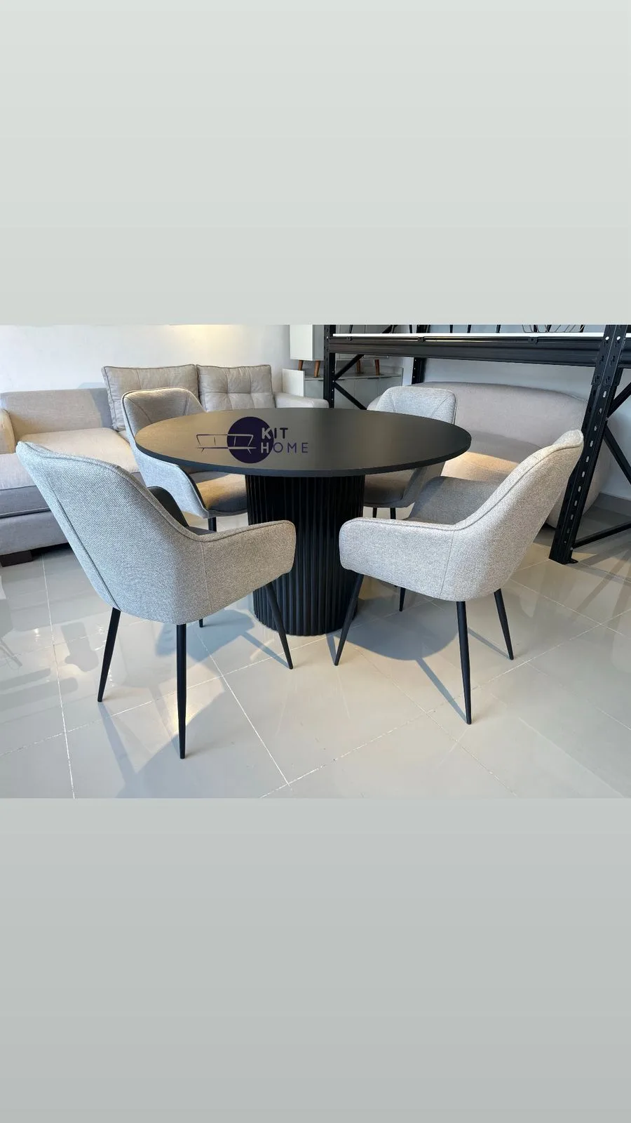 Comedor 120 CM melamina hidrofuga-Sillas en metal