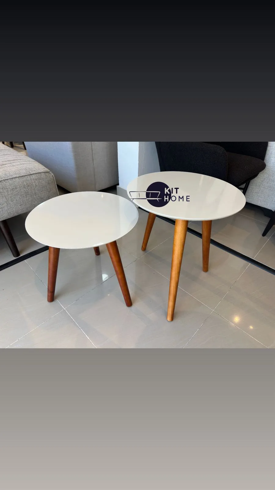 Set de Mesa Lateral Tope blanco