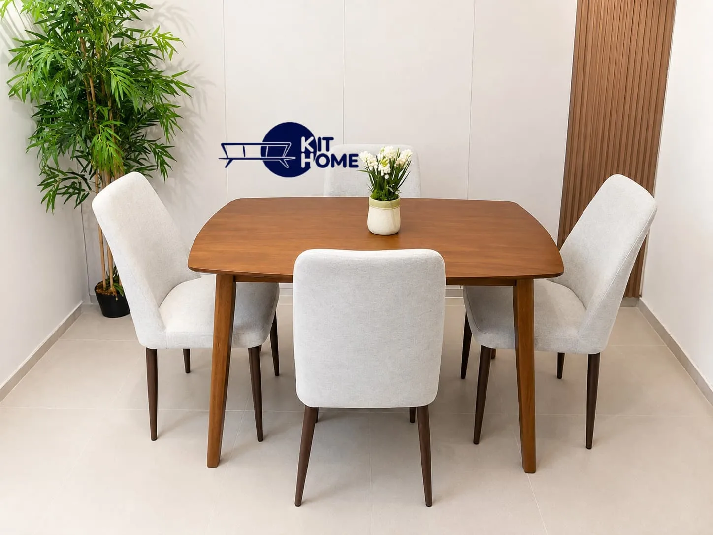 Comedor Madera Fresno- Sillas de metal