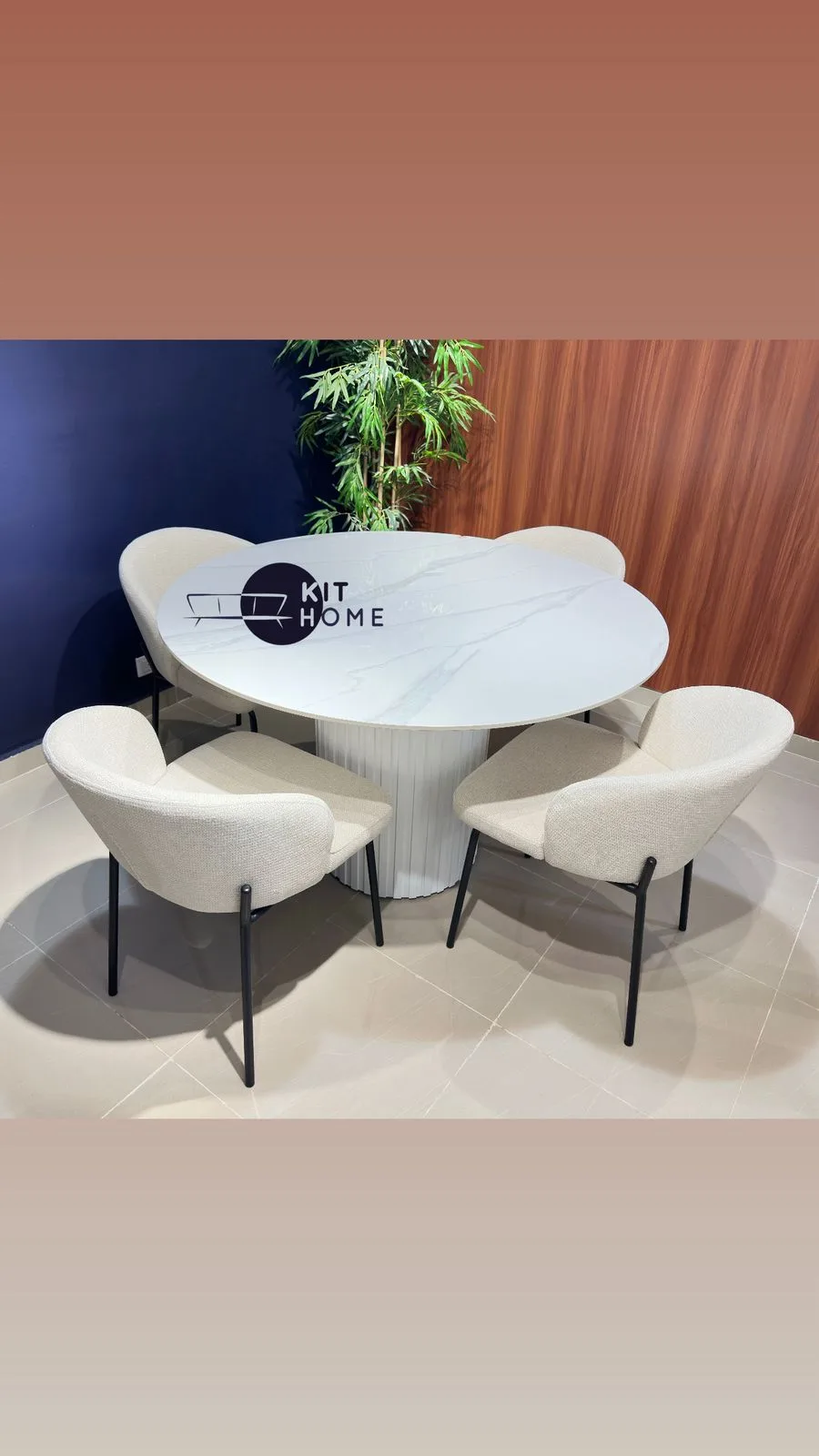 Comedor Tope Piedra Sinterizada 120 cm - Sillas metal