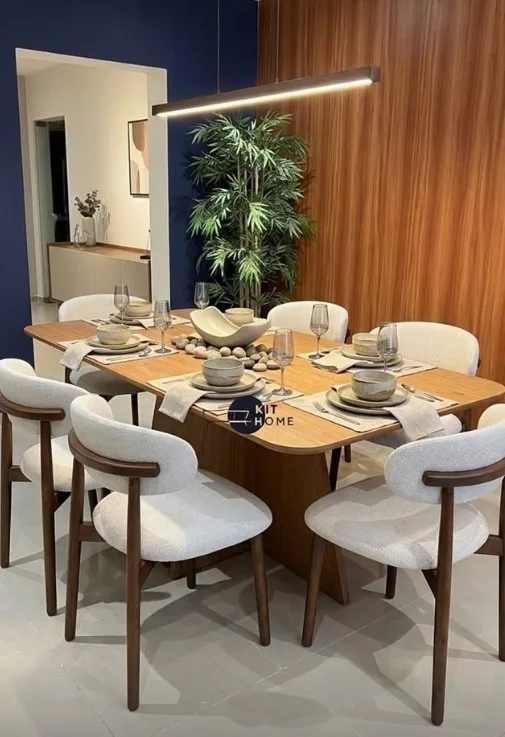 Comedor 63" x 36" - Sillas Madera Eucalipto