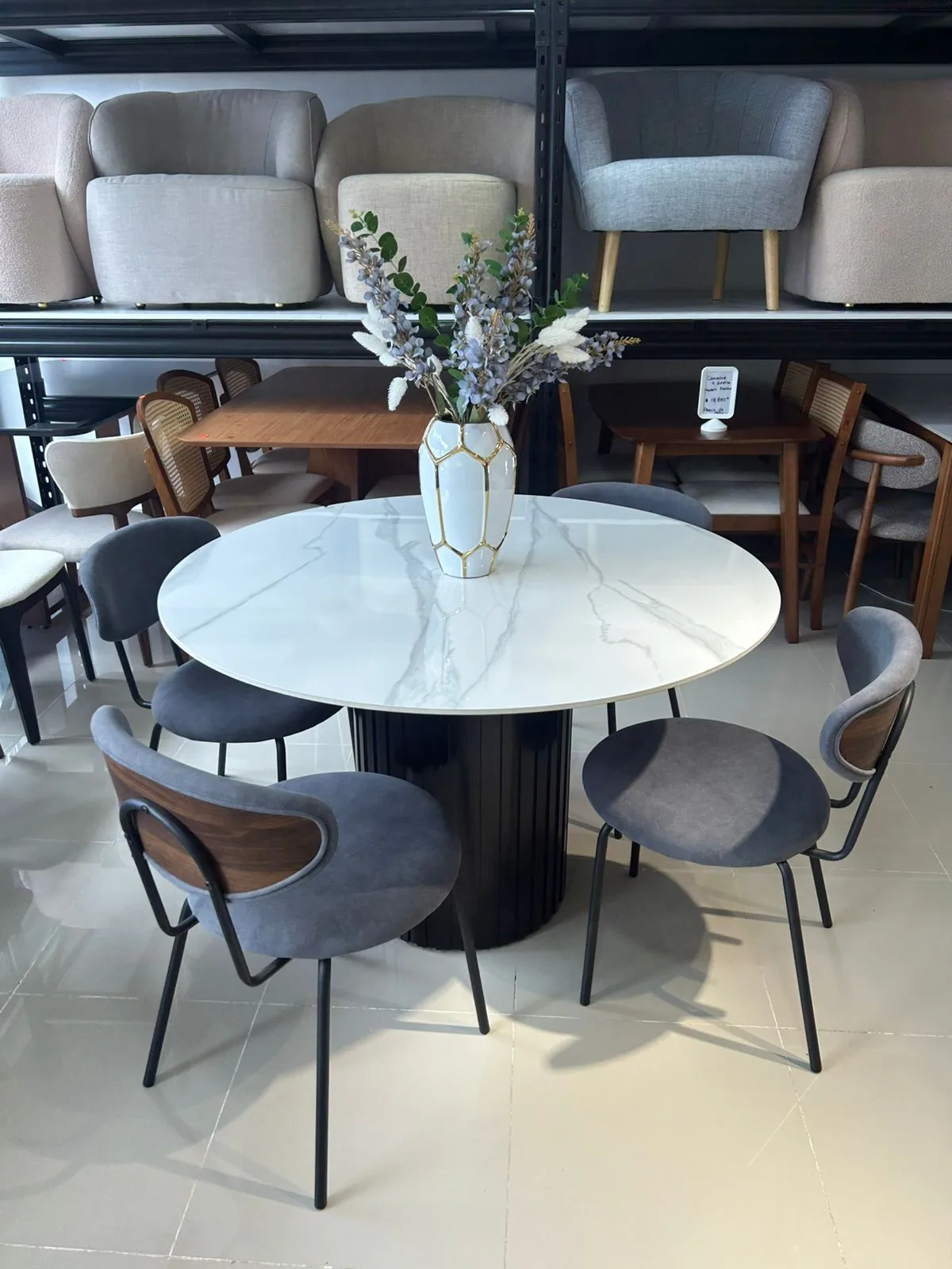 Comedor Tope 120 cm - Sillas en Matal