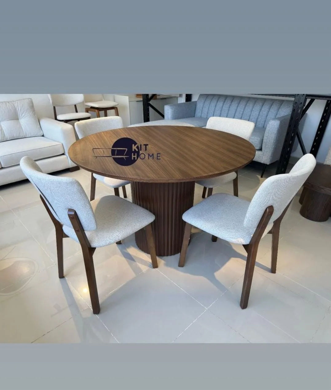 Comedor Tope de Madera 120 cm - Sillas Madera Eucalipto
