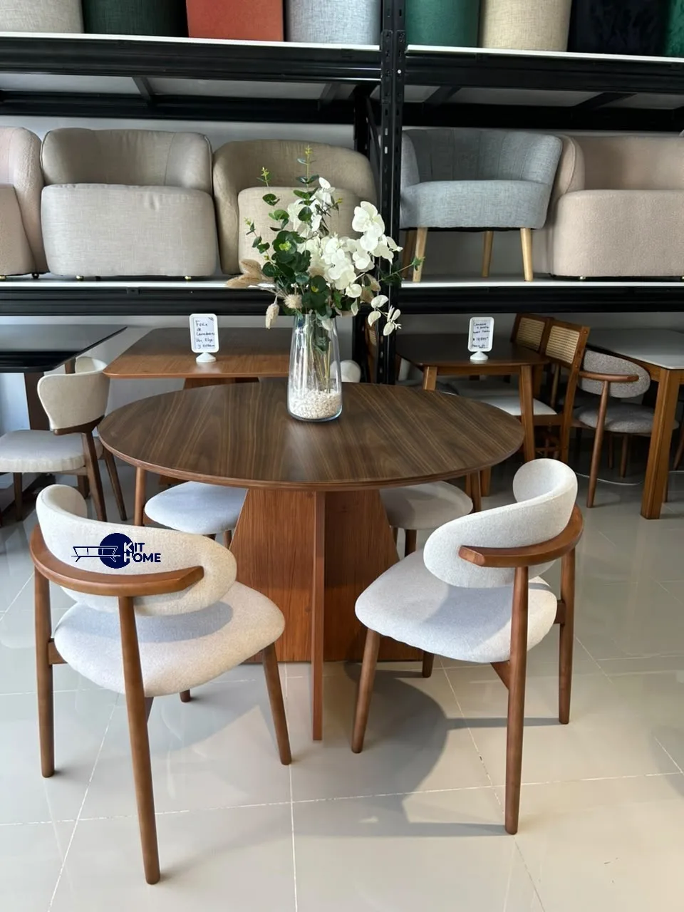 Comedor 120 cm tope Madera - Sillas madera Eucalipto